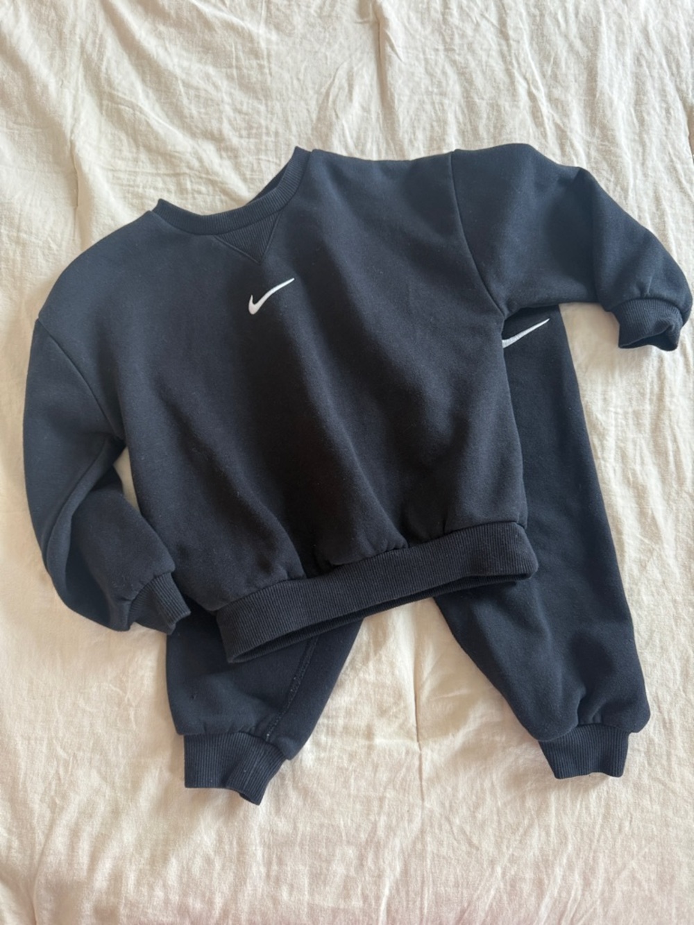 Nike Black Crew Neck Sweatshirt with Pant Kids Set
